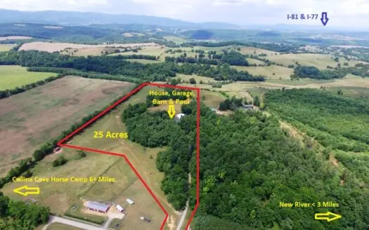 25 Acre Wythe County, Va Farm with Single Level Home