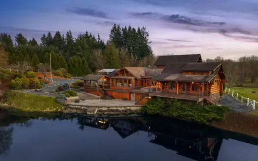 Chehalis Log Estate with Private Lake on 21+ Acres
