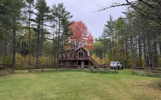 Private Maine Log Cabin on 14 Acres with Olamon Stream Frontage i