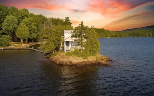 Lakefront Home on Private Island – Bowerbank, Maine